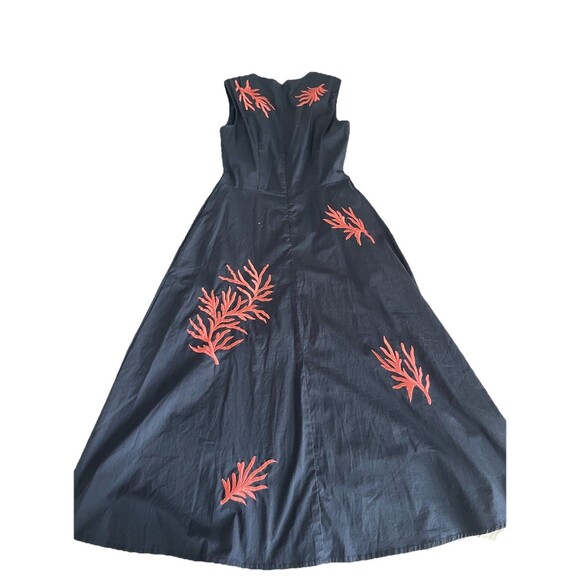 Eshakti Midi Dress Coral Reef Nautical Embroidered Poplin Navy Blue Size 2 - Picture 3 of 8